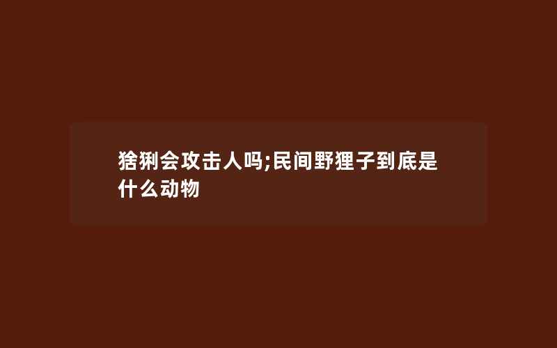 猞猁会攻击人吗;民间野狸子到底是什么动物