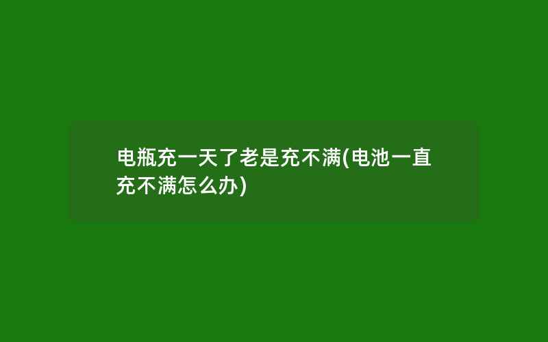 电瓶充一天了老是充不满(电池一直充不满怎么办)