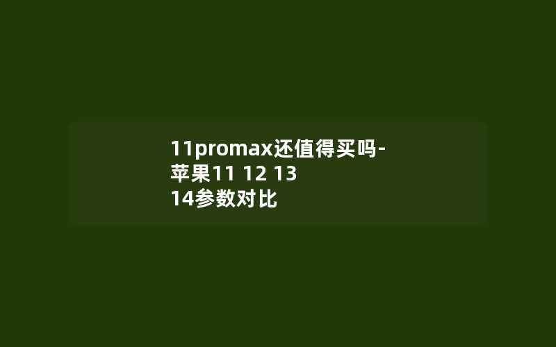 11promax还值得买吗-苹果11 12 13 14参数对比