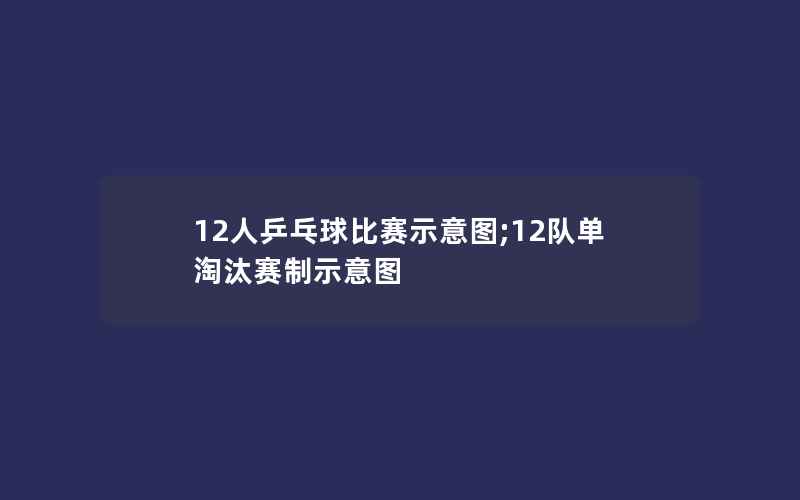 12人乒乓球比赛示意图;12队单淘汰赛制示意图