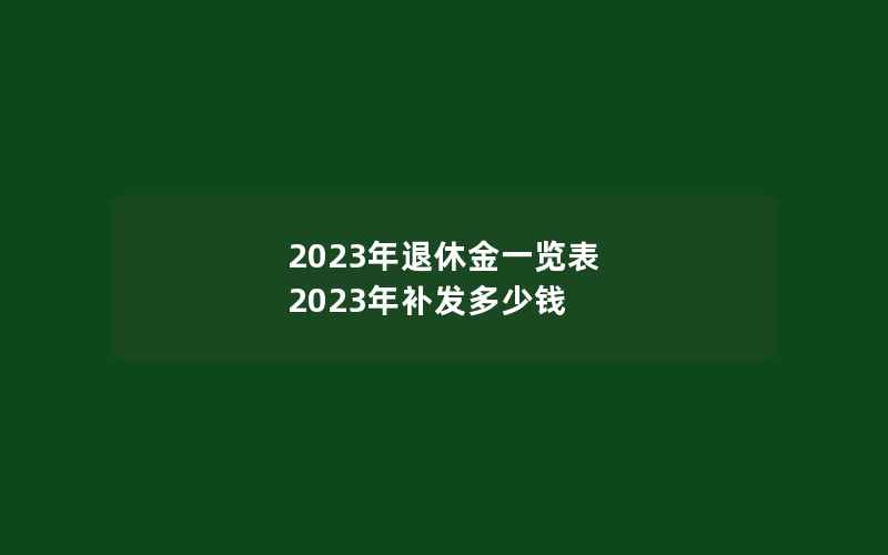 2023年退休金一览表 2023年补发多少钱