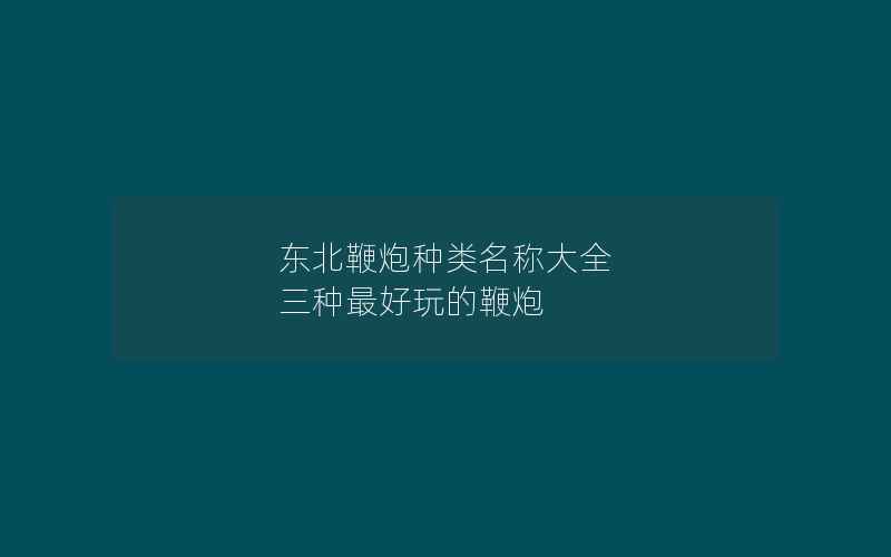 东北鞭炮种类名称大全 三种最好玩的鞭炮