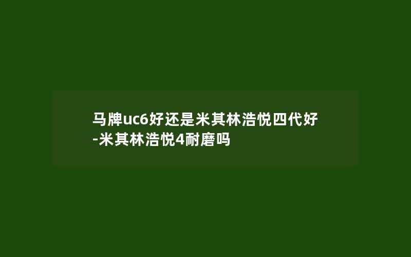 马牌uc6好还是米其林浩悦四代好-米其林浩悦4耐磨吗