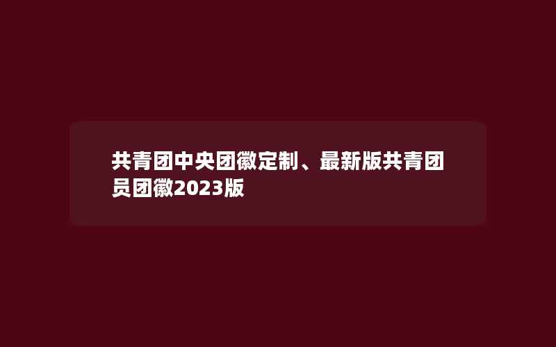 共青团中央团徽定制、最新版共青团员团徽2023版