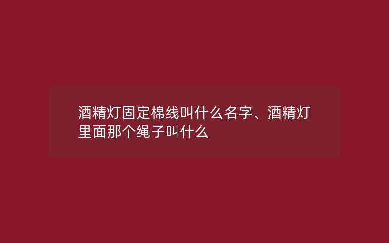 酒精灯固定棉线叫什么名字、酒精灯里面那个绳子叫什么