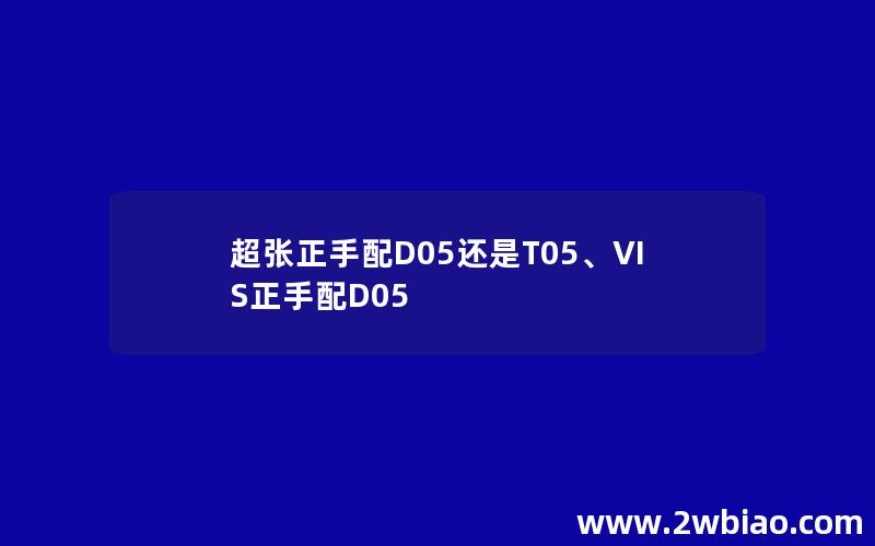 超张正手配D05还是T05、VIS正手配D05