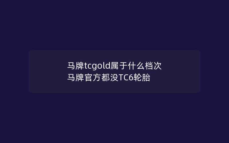 马牌tcgold属于什么档次 马牌官方都没TC6轮胎